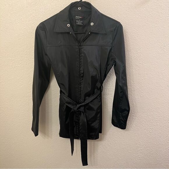 Helium Black Belted Jacket Size Small - Picture 1 of 4